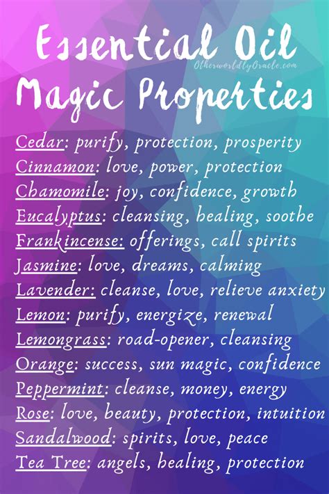 Magical properties of essentialoi ls